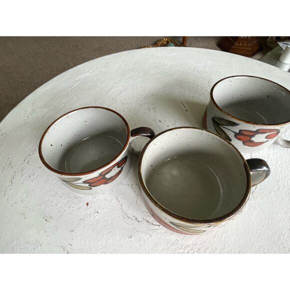 3 Vintage Octagiri Floral Soup Cup Coffee Mug - Picture 13 of 14